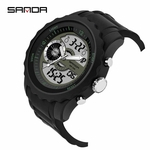 Sanda Men's Classic Fashion Electronic Watch LED Belt Sports Double Display