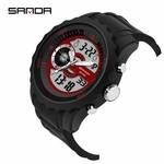 Sanda Men's Classic Fashion Electronic Watch LED Belt Sports Double Display