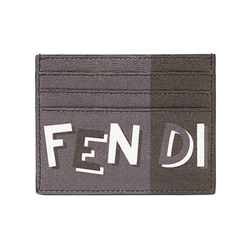 Fendi Porta-cartões de Couro - Cinza