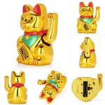 Figura de gato acenando sorte chinês Maneki Neko gato de sorte ornamentos de decoração para casa presentes do negócio riqueza gato fortuna artesanato fengshui