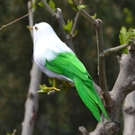 Figura Diminuta Emplumada Artificial Decorativa Dos Pássaros Modelo Verde 1-White