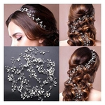 Fio Floral Ferro casamento Hairbands Moda 35CM de cabelo de prata de ouro acessórios Estilo Europa Headwear Handmade cristal pérola