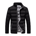 Stand Collar Down Jacket Zippered Casual Coat Slim Overcoat for Man Winter Redbey