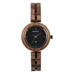 BeWell Senhora à moda de madeira relógio de quartzo Madeira Aço Watchband relógio de pulso à prova d'água