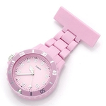 Girls' femininas enfermeira Moda Clip-on Fob broche de lapela de suspensão Pocket Watch, Rosa