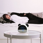 Multi-Function Espelho Gravado relógio com controle de voz USB Night Light Snooze Panda Alarm Clock