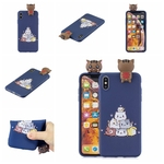 Para iPhone XR 3D dos desenhos animados Adorável Colorido pintado macio TPU tampa traseira antiderrapante à prova de choque capa protetora completa