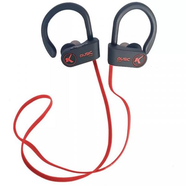 Fone de Ouvido Bluetooth Esportivo S/Fio Knup Vermelho