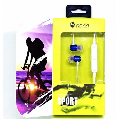 Fone de Ouvido Bluetooth Sports Cokike - AzulBranco