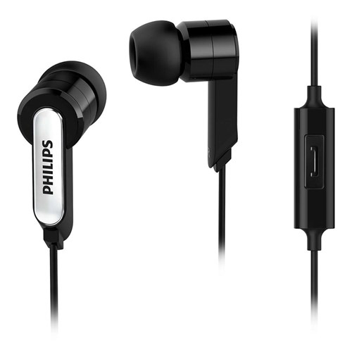 Fone de Ouvido com Microfone Philips She1405bk/10 Preto