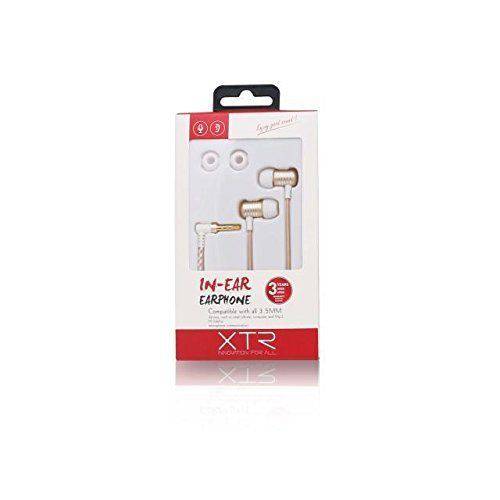 Fone de Ouvido com Microfone Xtrax Dourado Gld 801126