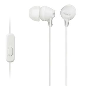 Fone de Ouvido Estéreo Sony MDR EX15AP/WCE com Microfone – Branco