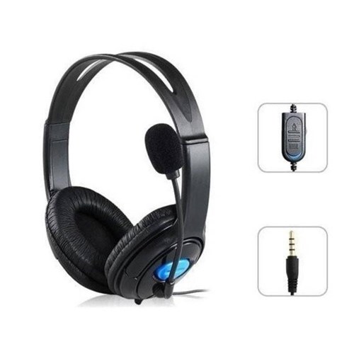 Fone de Ouvido Headset Estéreo para Ps4 Playstation 4 com Microfone - Preto