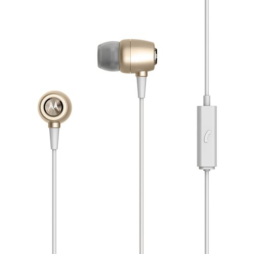 Fone de Ouvido Motorola Earbuds Metal Intra-Auricular com Microfone Dourado