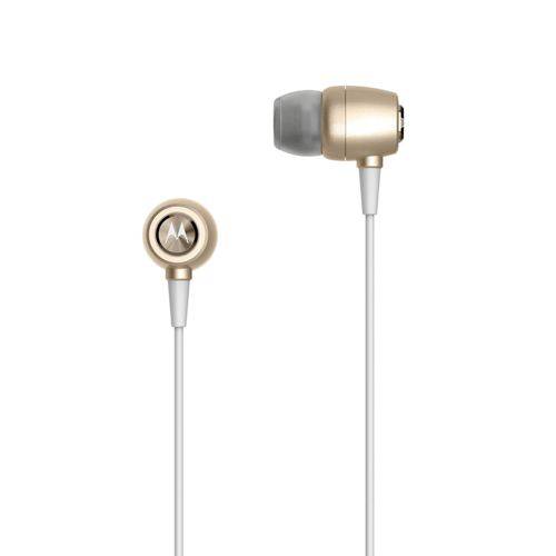 Fone de Ouvido Motorola Earbuds Metal Sh009 Intra-auricular com Microfone Dourado
