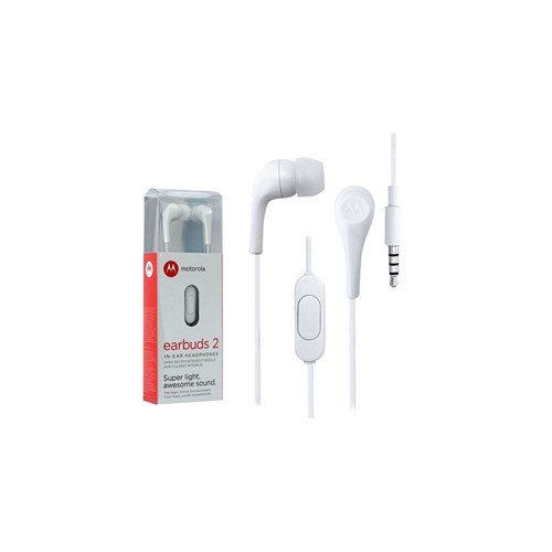 Fone de Ouvido Motorola Estereo Earbuds 2, Intra-Auricular com Microfone - Branco
