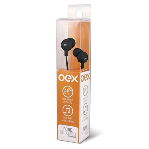 Fone de Ouvido Oex Preto Fn-100