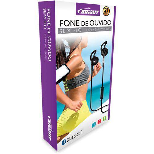 Fone de Ouvido Sem Fio Bluetooth Preto Bright Unidade