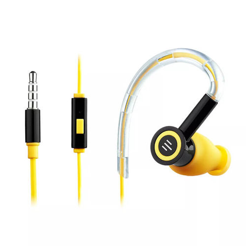 Fone de Ouvido Silicone Earhook Preto e Amarelo Pulse - Ph221