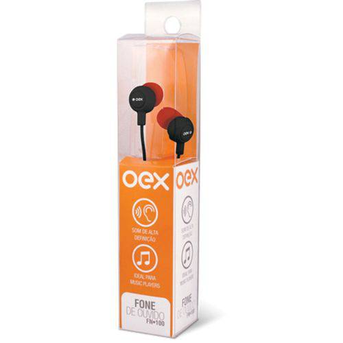 Fones de Ouvido Intra Auricular Preto - Oex Fn100