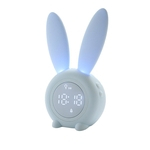 Forma de coelho Despertador digital com Led Boa Noite Relógio de parede Mesa de Luz