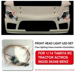 Frente LED Head Light Para Tamiya 1/14 RC Trator Actros 56335 56348 Para Benz ¿#!