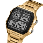 Men's Waterproof Multi Function Sports Watch Square Fashion Electronic Watch