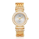 G & D Lady Luxo Rhinestone relógio de quartzo Moda Alloy Banda analógico