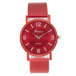 G-eneva Minimalista Analógico Grande Rodada Dial Mesh Band Women Quartz Relógio De Pulso Presente