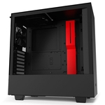 Gabinete NZXT H510 Preto e Vermelho Mid Tower Lateral de Vidro ATX Sem Fonte 2 Coolers - CA-H510B-BR