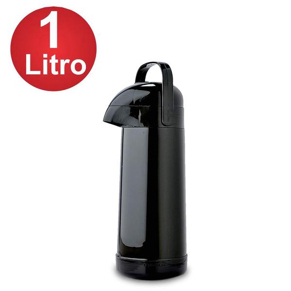 Garrafa Térmica Pressão Magic Pump 1.0l Preto - Termolar