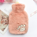 Gato bonito Garra Plush Hot Water Bottle Água Quente Inverno Estudante Infantil Água Encher Saco de mão