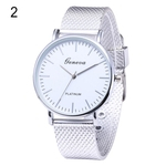 Genebra Minimalista Analógico Grande Rodada Dial Mesh Band Women Quartz Relógio De Pulso Presente