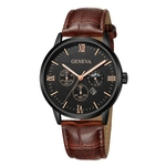 Geneva Fashion Men Date Alloy Case Synthetic Leather Analog Quartz Sport Watch