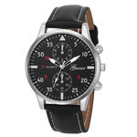 Gescar-8379 Masculino Do Homem De Negócio Ocasional De Pulso De Quartzo Preto Digital Superfície De Couro Assista Bracelete