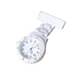 Niceday Girls' femininas enfermeira Moda Clip-on Fob broche de lapela Hanging Relógio de Bolso, Branco