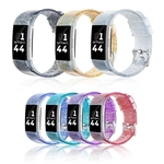 Glitter Silicone Moda Esporte substituição Banda pulseira de silicone suave Watch Strap Wrist Band Para Fitbit carga 2 (não incluído relógio inteligente)