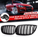 Gloss preto kidey grill grades para bmw e92 e93 m3 série 3 cupê 2007-2010 uk