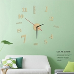Grande acrílico moderno relógio de parede diy 3d espelho superfície adesivo decoração de escritório em casa