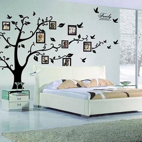 Grande 3d Diy Foto Árvore Pássaro Decalque da Parede do Pvc Família Adesivo Mural Art Home Decor