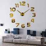 Grande número 3D espelho adesivo de parede DIY Home Decor Big relógio relógio de parede relógio de parede