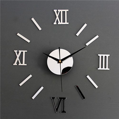 Grande Relógio de Parede de Luxo 3D Decorativo / Ouro
