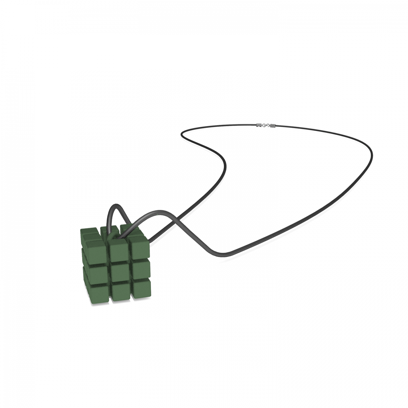 GRID | Pingente Sólido Cubo - Verde Militar
