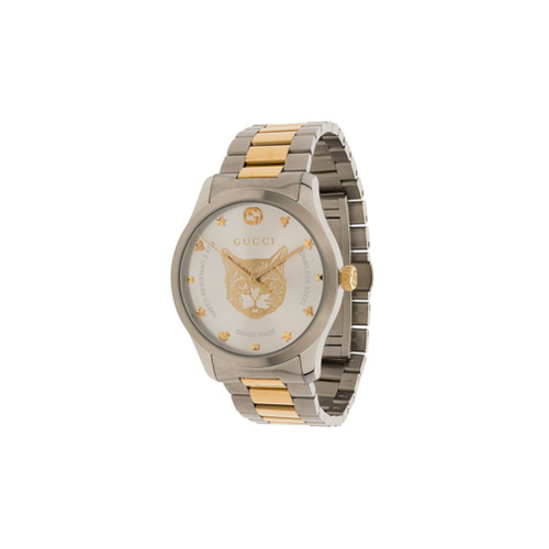 Gucci G-Timeless Link Strap Stainless Steel Watch - Prateado