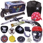 Halloween Toy traje do pirata Acessórios Set Toy louco gritando máscara de esqueleto Facial Pirates Figura de Ação Kids Brinquedos