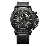 HAO INTERVALO 5689 homens da forma Relógio de pulso cinta de couro Casual Chronograph Luminous Calendário Sport Watch Wristwatch