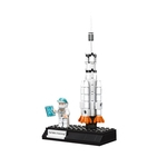 Série Aerospace montado Building Blocks lançamento de Rocket Rover Toy Satélite Lunar