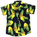 Hawaiian Style Homens Mulheres Moda abacaxi do verão impressão de manga curta T-shirt