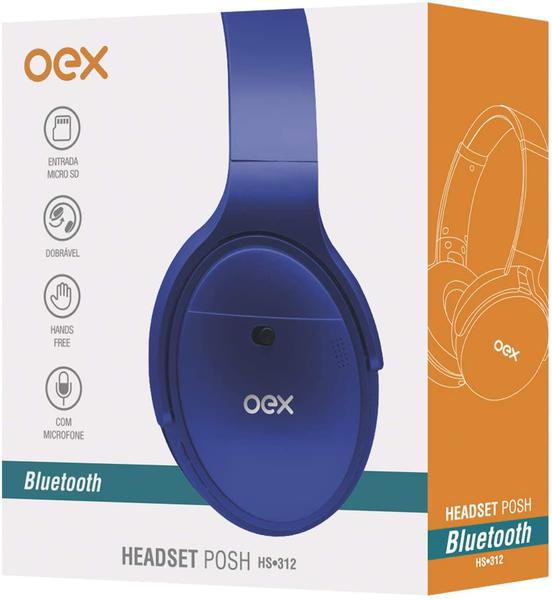 Headset Oex Hs312 Bluetooth Posh Azul