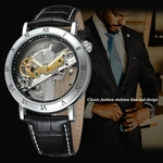 Hollow Simple Quality Movement Business Fashion Men Leather Mechanical watch